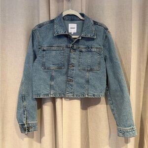 Hudson Cropped Light Wash Denim Jacket Small